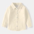 thumbnail image 4 of vdgthytj Toddler Baby Boys Girls Button down Shirts Kids Collared Long Sleeve Uniform Dress Shirt Tops Spring Fall Clothes, 4 of 6