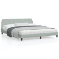 thumbnail image 1 of vidaXL Bed Frame with Headboard Light Grey 183x213 cm Velvet, 1 of 1