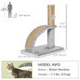 thumbnail image 3 of PawHut Cat Tree with Jute Scratching Post, 17" Small Cat Tower, Grey, 3 of 10