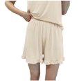 thumbnail image 2 of Timegard Womens Pjs Shorts Ruffle Elastic Waist Loose Soft Loungewear Solid Color Pajamas Shorts Summer, 2 of 4