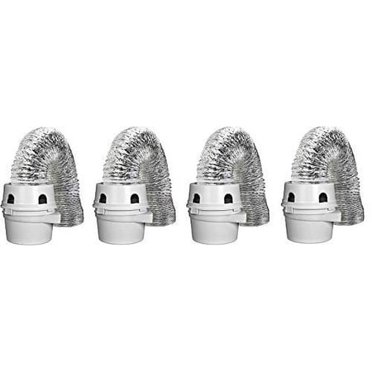 Dundas Jafine TDIDVKZW Indoor Dryer Vent Kit with 4-Inch by 5-Foot Proflex Duct, 4 Inch, White (4)