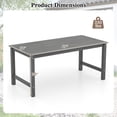 thumbnail image 3 of Gymax HDPE Outdoor Dining Table for 6 Person 67'' Patio Table w/ Wood-Like Tabletop Gray, 3 of 7