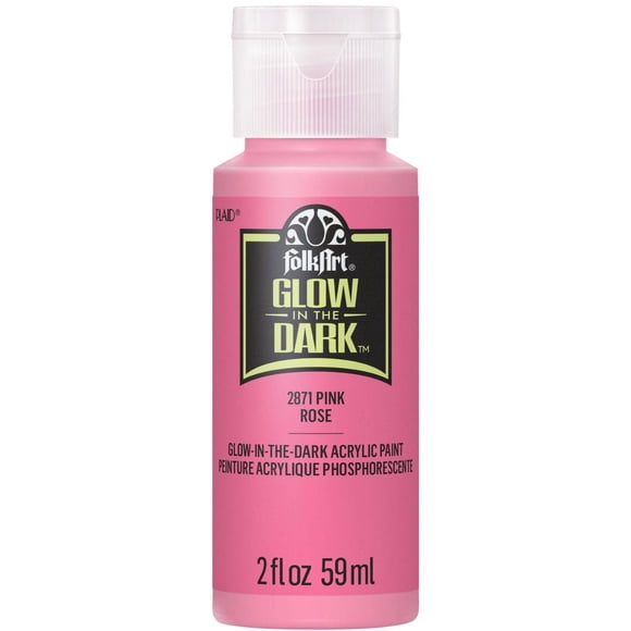 FolkArt Glow-in-the-Dark Acrylic Paint - Pink, 2 fl oz