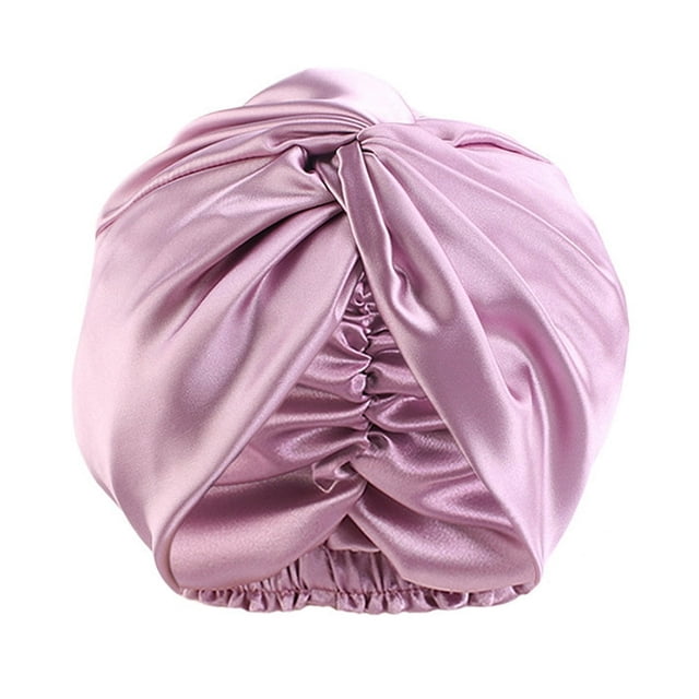 MesaSe Adjustable Satin Faux Silk Bonnet Front Knot Back Adjustable Buckle Large Long Curly Hair Wrap Elastic Drawstring Beauty Hat