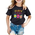 thumbnail image 4 of MIASHUI T-Shirt Drôle pour Enfants Lapin Filles Garçons Pâques Manches Courtes Col Rond Tee, Noir, 4-5 Ans, 4 of 4