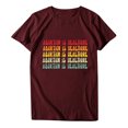 thumbnail image 4 of Pompotops Pull à Manches Courtes pour Femme Casual Letter Print, 4 of 6