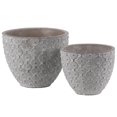 thumbnail image 1 of Benzara BM180840 Pot Rond en Ciment Design Cercle Concentrique, Gris - Ensemble de 2 - 5.25 x 6.25 x 6.25 Po, 1 of 1
