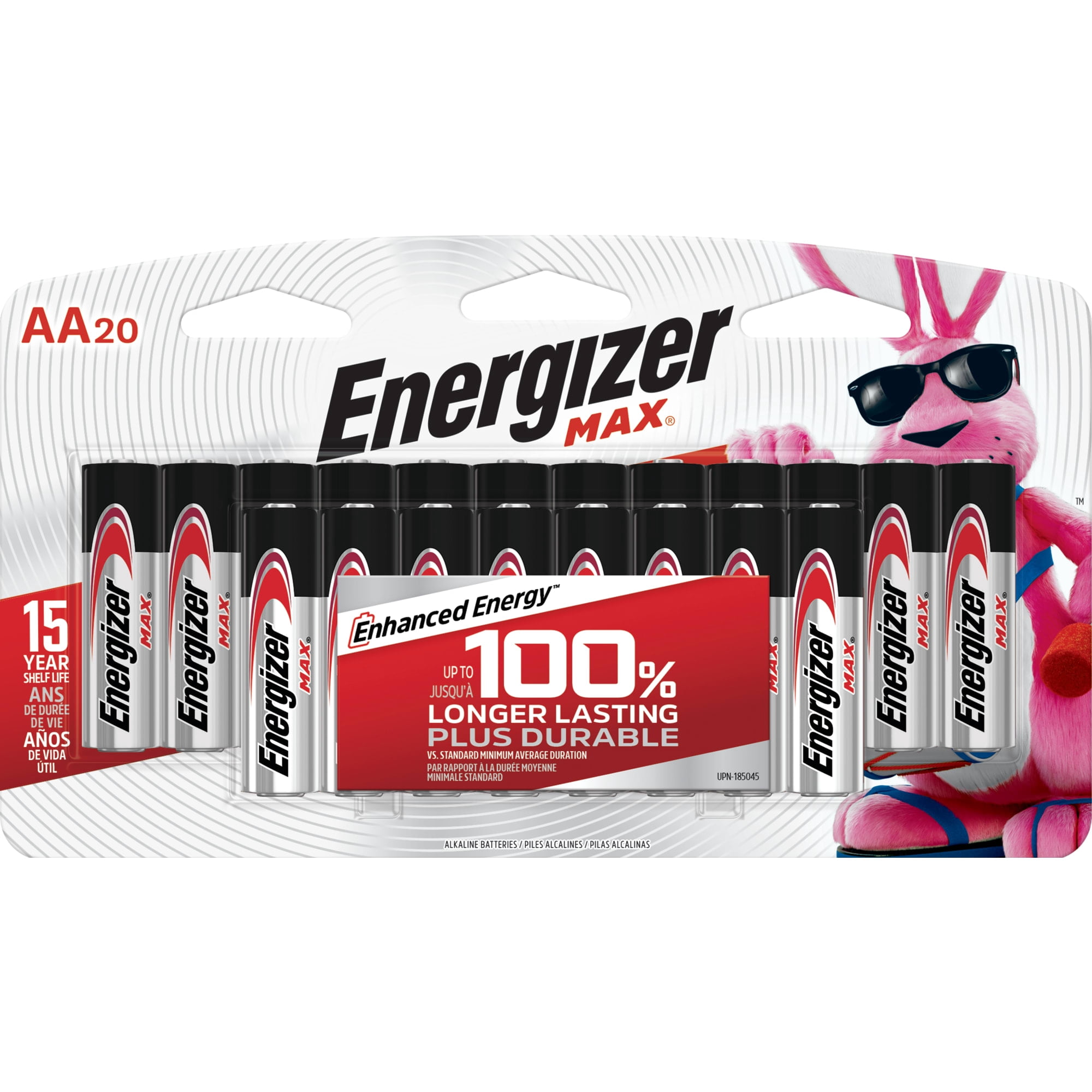 Piles alcalines AA Energizer MAX, emballage de 20