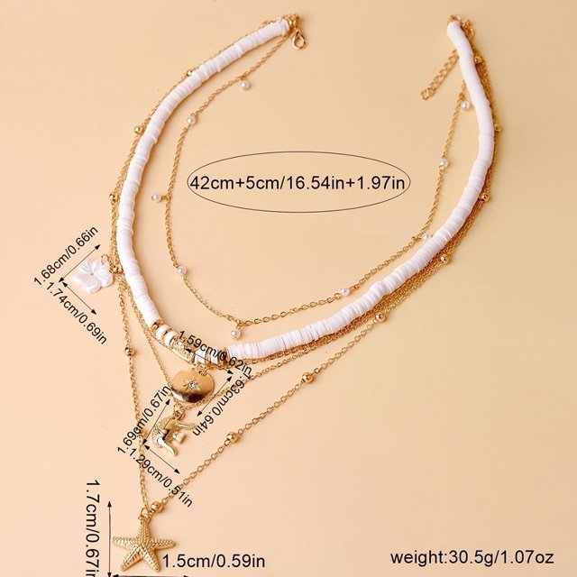 Becaristey Distinct Layers Choker Necklace Classic And Bohemian Shell Necklace Necklace Is Designed Figure 3