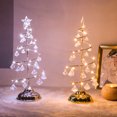 thumbnail image 3 of Small Prelit Christmas Tree Crystal Decoration Mini Christmas Tree Slim Christmas Tree with LED Lights for Tabletop Ornament, 3 of 9