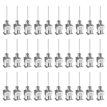 Unique Bargains 30 Pcs Aiguilles Distributrices en Acier Inoxydable 22G, Embout Émoussé pour Tube d'Aiguille de Colle 1/2 Pouces
