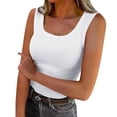 thumbnail image 1 of Yuyuzo Camisoles pour Femmes Chandails Sans Manches Col Rond Hauts de Sortie Tricot Côtelé Coupe Ajustée T-Shirts Basiques, 1 of 5