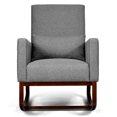 thumbnail image 1 of Patiojoy 2-in-1 Upholstered Rocking Chair with Wood Leg & Pillow Relax Sofa Chair Dark Gray, 1 of 10