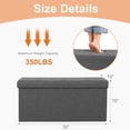 thumbnail image 2 of EDX 30" Storage Ottoman, Foldable Multi-Functional Footrest, Linen Fabric, 350lbs Load Capacity for Bedroom, Grey, 2 of 7