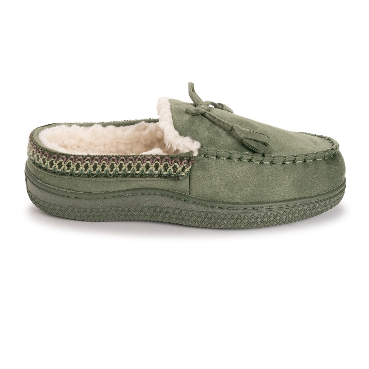 MUK LUKS Chaussons mules style bateau pour femmes, olive, tailles 5-10