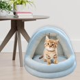 thumbnail image 3 of Lit pour Chat Intérieur, Nid de Chat, Confortable Semi-Fermé Lavable, Tente pour Animaux de Compagnie M Bleu Clair, 3 of 7