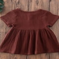 thumbnail image 3 of Baby Girl Dress Short Sleeve  Neck Button Casual Dress, 3 of 6