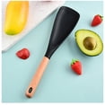 thumbnail image 3 of Chmadoxn Soup Spoons Cooking Spoon For Nonstick Cookingwares And Safe Spoon With Wooden Handle For Mixing And Scrape silicone spoon, 3 of 3