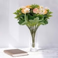 thumbnail image 1 of Simulated Camellia Rose Vase, Usavan Realistic Silk Flower Arrangement, Artificial Floral Centerpiece for Home Decor Wedding Table, 1 of 5