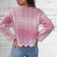 thumbnail image 3 of RXIRUCGD Chandail à Rayures pour Femme, Coupe Ample, Col Rond, Tricoté, Couleurs Contrastantes, 2024, Décontracté, Manches Longues, Haut/chemise Rond, Rose, Taille : M, 3 of 3