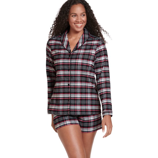 Jockey Women's Flannel Notch Collar Top