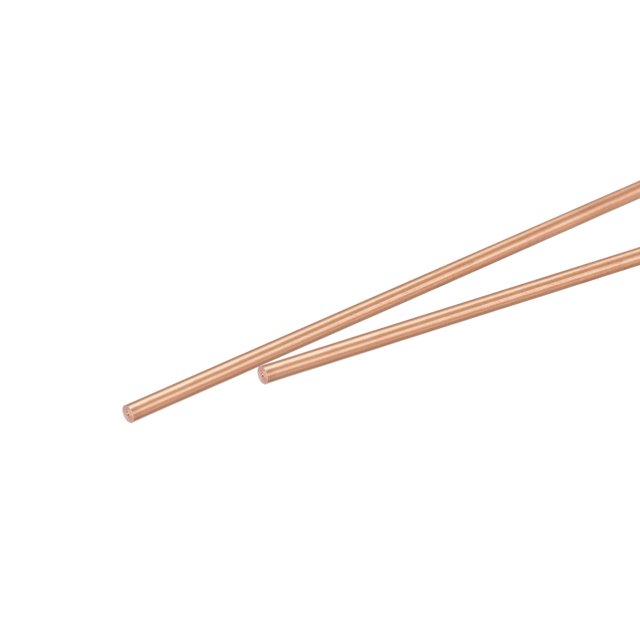 Unique Bargains 2mm Dia. 300mm Length Solid Copper Round Rod Lathe Bar Stock for DIY Craft 2pack