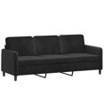 thumbnail image 2 of vidaXL 2 Piece Sofa Set Black Velvet, 2 of 4