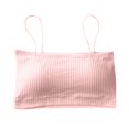 thumbnail image 2 of CHUANK Sports Bras for Women Bandeau Padded Ribbed Bralette Adjustable Strap Workout Square Neck Seamless Crop Top Backless Gray One Size, 2 of 2
