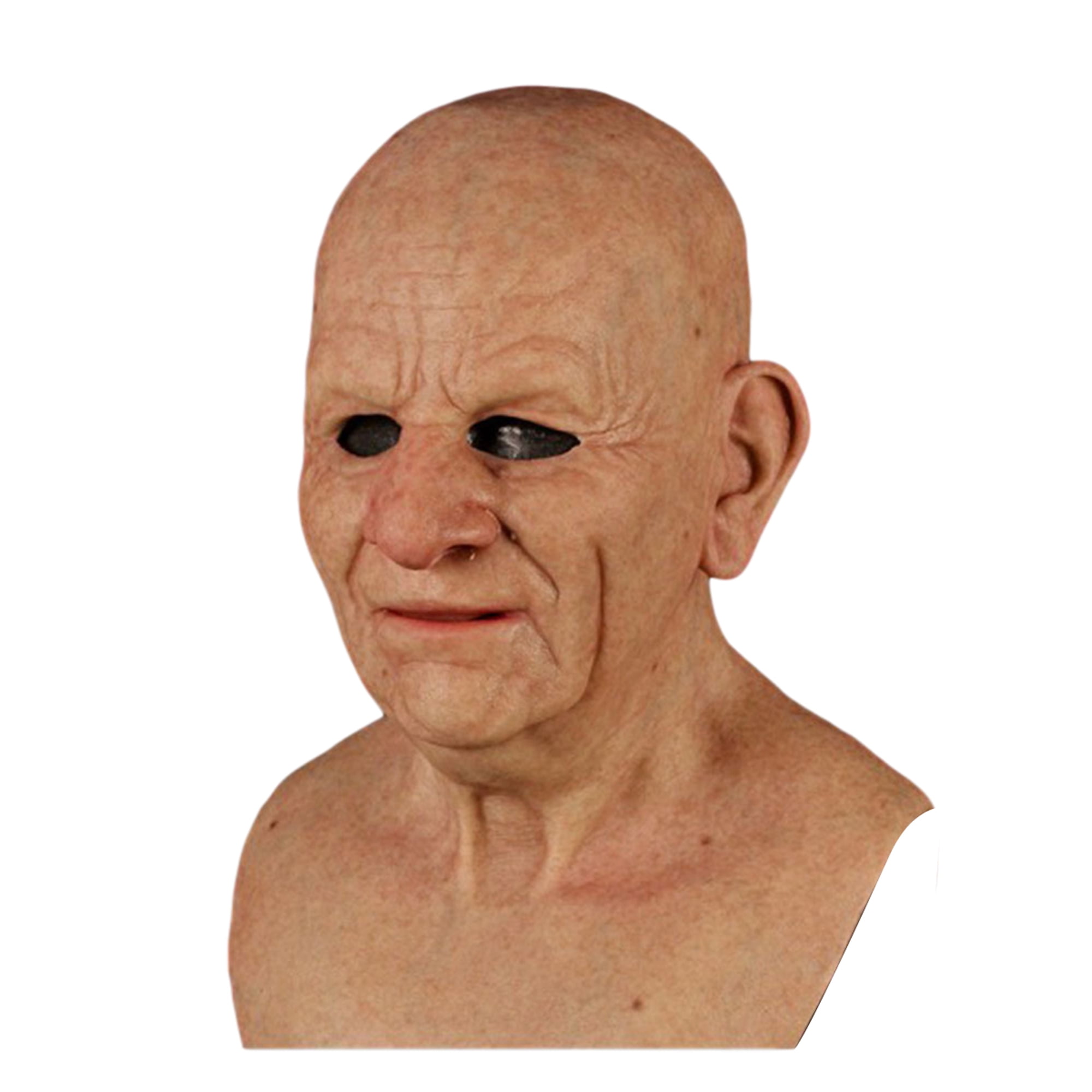 Gupgi Halloween Old Man Mask, Creepy Latex Human Wrinkle Headgear