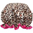 thumbnail image 1 of ORUYROP Allylew Réutilisables Chapeaux de Douche Imperméables pour les Femmes pour les Cheveux Longs, Leopard, 1 of 4