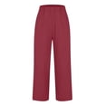 thumbnail image 4 of Dealovy Womens Cotton Linen Pants Plus Size Elastic High Waisted Solid Color Lightweight Summer Trousers, 4 of 6