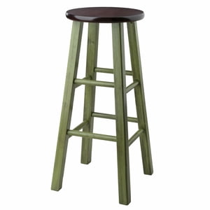 Ivy 29" Bar Stool Rustic Green w/ Walnut Seat