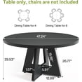 thumbnail image 2 of Tribesigns Farmhouse Dining Table, 47 Inch Round Dinner Table for 4, 2 of 5