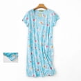 thumbnail image 2 of 2025 Chemise de Nuit en Coton pour Femmes Vêtements de Nuit Chemises de Nuit pour Dames Coton Manches Courtes Chemise Décontractée Chemise de Nuit en Tricot Imprimé, 2 of 4