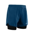 thumbnail image 2 of Men's 2-in-1 Running Shorts Quick Drying Breathable Active Training Exercise Jogging Cycling Shorts with Longer Liner Dark blue-M, 2 of 7