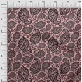 thumbnail image 3 of oneOone Polyester Spandex Medium Pink Fabric Asian Paisley Block Sewing Material Print Fabric By The Yard 56 Inch Wide, 3 of 5
