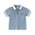 thumbnail image 1 of Boys Girls Summer Tops Tees Solid Color Button Closure Casual Tee Blouse Short Sleeve Shirt Spring Shirts For Boy 3-4T, 1 of 3