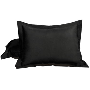 2 Pcs Black Pillow Shams 1800 SERIES Microfiber Standard Oxford Pillowcases