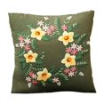 thumbnail image 2 of DIY Embroidery Pillow Covers Cushion Cover Floral Pattern Fabric Pillow Case green1, 2 of 9
