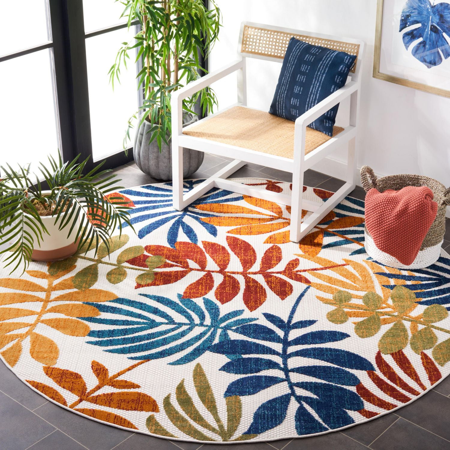 SAFAVIEH Cabana Elouise Floral Indoor/Outdoor Area Rug