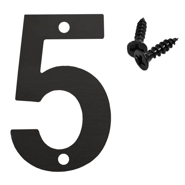 Penkiiy 4.7 In Floating Address House Number Modern Black Metal Letters Garden Garage Mailbox Decor Number Nail Kit Visual Sign