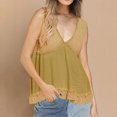 thumbnail image 2 of Timegard Summer Tank Top for Women Deep V Neck Ruffle Ruched Tunic Top Dressy Causal Loose Beach Travel, 2 of 6