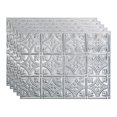 thumbnail image 1 of FASÃ„DE Traditional Style/Pattern 1 Decorative Vinyl 18in x 24in Backsplash Panel in Brushed Aluminum (5 Pack), 1 of 15