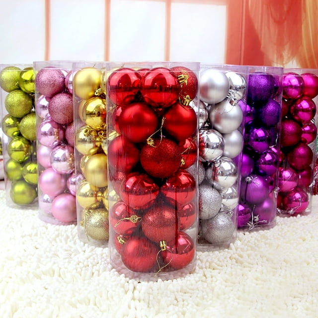 24Pcs Christmas Tree Balls Festival Home Party Mall Hanging Decor Ornament
