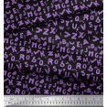 thumbnail image 2 of Soimoi Purple Poly Georgette Fabric Alphabet Text Printed Craft Fabric by the Yard 42 Inch Wide, 2 of 3