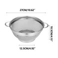 thumbnail image 3 of LSLJS Thickened Stainless Steel Vegetable Washing Basin- Household Kitchen Drainage Basket- Rice Washing Basket-fruit Basin-rice Washing Sieve-circular Mesh Sieve, Drainage Basket, 3 of 9