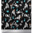 thumbnail image 1 of Soimoi Cotton Cambric Fabric Leaves,Floral & Rabbit Animal Print Sewing Fabric Yard 42 Inch Wide, 1 of 3