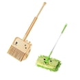 thumbnail image 3 of Lipstore 3 Pieces Mini Broom and Dustpan Mop Set Children Housekeeping Cleaning Tools Green, 3 of 8