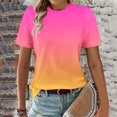 thumbnail image 1 of Hauts à Imprimé Mode pour Femmes, Manches Courtes, Blouse Ample, T-Shirt à Col Rond, Hauts, 1 of 1
