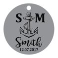 thumbnail image 1 of 100 Pcs Initiale Personnalisée avec Ancre Cadeau de Faveur de Mariage Papier Tags Fait sur Mesure Rond Hang Tags, 1 of 1